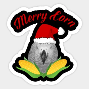 African Grey Parrot Holiday Christmas Santa Sticker